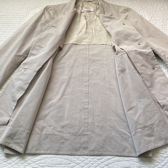 Jil Sander Trench Mac Car Coat Light Gray Lilac 36 Small - Picture 9 of 17